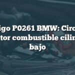 Código P0261 BMW: Circuito inyector combustible cilindro 1 bajo