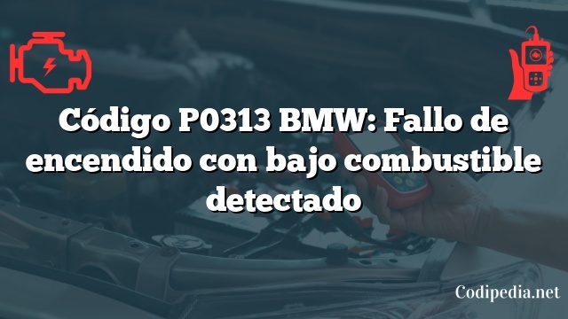 Código P0313 BMW: Fallo de encendido con bajo combustible detectado