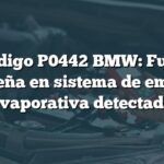 Código P0442 BMW: Fuga pequeña en sistema de emisión evaporativa detectada