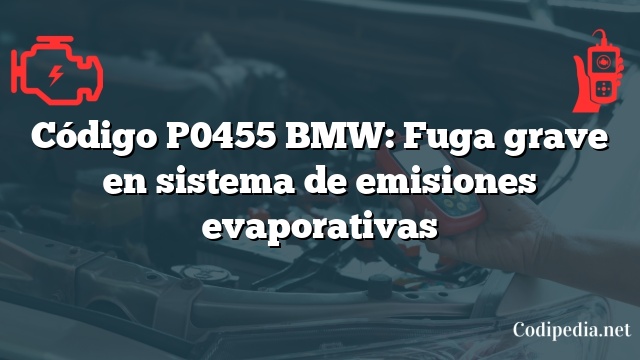 Código P0455 BMW: Fuga grave en sistema de emisiones evaporativas