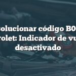 Cómo solucionar código B067A en Chevrolet: Indicador de vuelcos desactivado