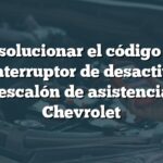 Cómo solucionar el código B051E en el interruptor de desactivación del escalón de asistencia de Chevrolet