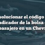 Cómo solucionar el código B067F en el indicador de la bolsa de aire del pasajero en un Chevrolet