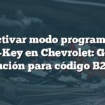 Desactivar modo programación PASS-Key en Chevrolet: Guía de solución para código B2735