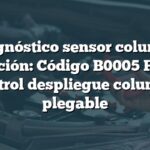 Diagnóstico sensor columna dirección: Código B0005 Ford y control despliegue columna plegable