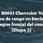 Error B0043 Chevrolet: Voltaje fuera de rango en bucle de despliegue frontal del conductor (Etapa 2)