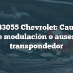 Falla B3055 Chevrolet: Causas de falta de modulación o ausencia de transpondedor
