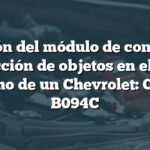 Función del módulo de control de detección de objetos en el lado derecho de un Chevrolet: Código B094C