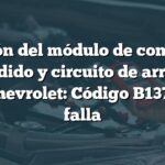 Función del módulo de control de encendido y circuito de arranque en Chevrolet: Código B1370 de falla