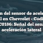 Función del sensor de aceleración lateral en Chevrolet - Código de falla C0186: Señal del sensor de aceleración lateral