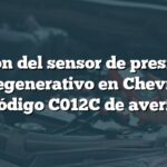 Función del sensor de presión del eje regenerativo en Chevrolet: Código C012C de avería