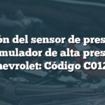 Función del sensor de presión en el acumulador de alta presión de Chevrolet: Código C012B