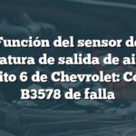 Función del sensor de temperatura de salida de aire en el circuito 6 de Chevrolet: Código B3578 de falla