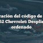 Indicación del código de falla B0052 Chevrolet: Despliegue ordenado