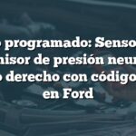 No programado: Sensor y transmisor de presión neumático trasero derecho con código B1254 en Ford