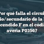 ¿Por qué falla el circuito primario/secundario de la bobina de encendido F en el código de avería P0356?