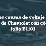 Posibles causas de voltaje alto en batería de Chevrolet con código de falla B1101