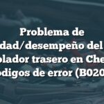 Problema de velocidad/desempeño del motor del soplador trasero en Chevrolet: Códigos de error (B0209)