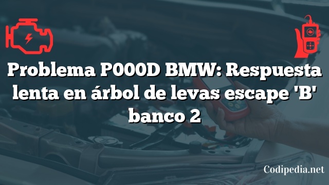 Problema P000D BMW: Respuesta lenta en árbol de levas escape 'B' banco 2