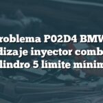 Problema P02D4 BMW: Aprendizaje inyector combustible cilindro 5 límite mínimo