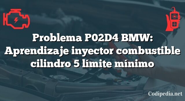 Problema P02D4 BMW: Aprendizaje inyector combustible cilindro 5 límite mínimo