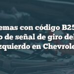 Problemas con código B2583 en circuito de señal de giro delantero izquierdo en Chevrolet