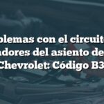Problemas con el circuito de calentadores del asiento delantero en Chevrolet: Código B3941