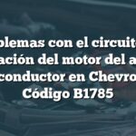 Problemas con el circuito de inclinación del motor del asiento del conductor en Chevrolet - Código B1785