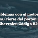Problemas con el motor de apertura/cierre del portón trasero en Chevrolet: Código B396A