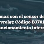 Problemas con el sensor de lluvia en Chevrolet: Código B370A - Mal funcionamiento interno