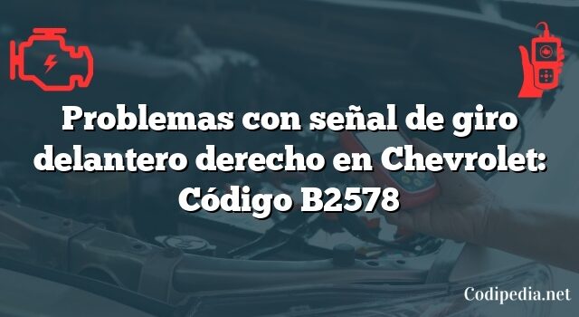 Problemas con señal de giro delantero derecho en Chevrolet: Código B2578