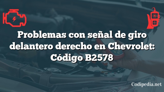 Problemas con señal de giro delantero derecho en Chevrolet: Código B2578