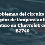 Problemas del circuito de interruptor de lámpara antiniebla delantero en Chevrolet: código B2740