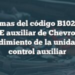 Problemas del código B1020 en la UCE auxiliar de Chevrolet: Rendimiento de la unidad de control auxiliar