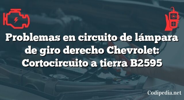 Problemas en circuito de lámpara de giro derecho Chevrolet: Cortocircuito a tierra B2595