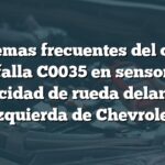 Problemas frecuentes del código de falla C0035 en sensor de velocidad de rueda delantera izquierda de Chevrolet