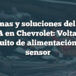 Problemas y soluciones del código B1E3A en Chevrolet: Voltaje del circuito de alimentación del sensor