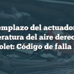 Reemplazo del actuador de temperatura del aire derecho en Chevrolet: Código de falla B0446