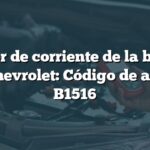 Sensor de corriente de la batería en Chevrolet: Código de avería B1516