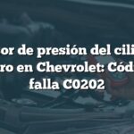 Sensor de presión del cilindro maestro en Chevrolet: Código de falla C0202