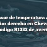 Sensor de temperatura aire inferior derecho en Chevrolet: Código B1333 de avería