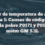 Sensor de temperatura de aire de salida 1: Causas de códigos de mezcla pobre P0171 y P0174 en motor GM 5.3L