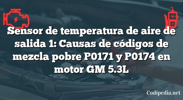 Sensor de temperatura de aire de salida 1: Causas de códigos de mezcla pobre P0171 y P0174 en motor GM 5.3L