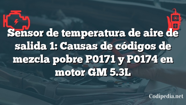 Sensor de temperatura de aire de salida 1: Causas de códigos de mezcla pobre P0171 y P0174 en motor GM 5.3L