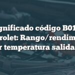 Significado código B0179 Chevrolet: Rango/rendimiento sensor temperatura salida aire 2