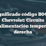 Significado código B0423 Chevrolet: Circuito retroalimentación temperatura derecha