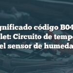 Significado código B048F Chevrolet: Circuito de temperatura del sensor de humedad