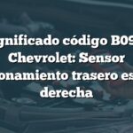 Significado código B0961 Chevrolet: Sensor estacionamiento trasero esquina derecha