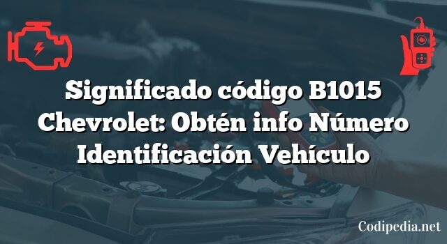 Significado código B1015 Chevrolet: Obtén info Número Identificación Vehículo