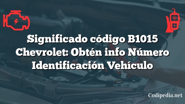 Significado código B1015 Chevrolet: Obtén info Número Identificación Vehículo